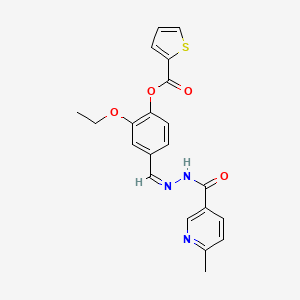 2-ethoxy-4-[(Z)-{2-[(6-methylpyridin-3-yl)carbonyl]hydrazinylidene}methyl]phenyl thiophene-2-carboxylate