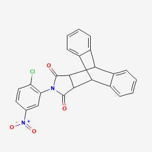 molecular formula C24H15ClN2O4 B11693681 17-(2-Chloro-5-nitrophenyl)-17-azapentacyclo[6.6.5.0~2,7~.0~9,14~.0~15,19~]nonadeca-2,4,6,9,11,13-hexaene-16,18-dione (non-preferred name) 