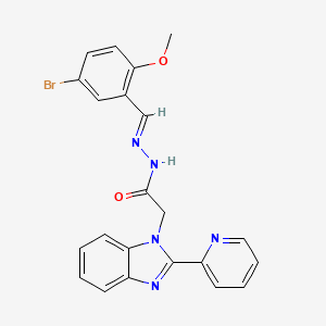 N'-[(E)-(5-bromo-2-methoxyphenyl)methylidene]-2-[2-(pyridin-2-yl)-1H-benzimidazol-1-yl]acetohydrazide