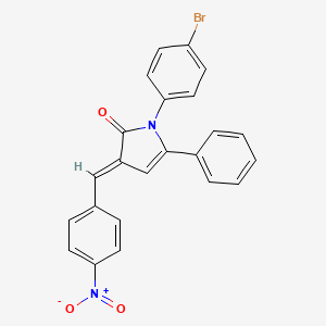 molecular formula C23H15BrN2O3 B11693727 (3E)-1-(4-bromophenyl)-3-(4-nitrobenzylidene)-5-phenyl-1,3-dihydro-2H-pyrrol-2-one 