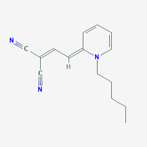 molecular formula C15H17N3 B11693733 2-[(2E)-2-(1-pentylpyridin-2-ylidene)ethylidene]propanedinitrile 