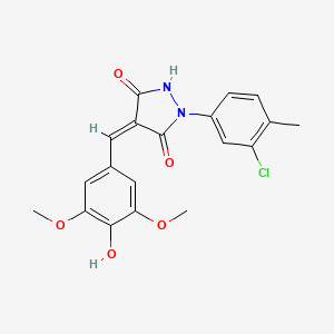 (4Z)-1-(3-chloro-4-methylphenyl)-4-[(4-hydroxy-3,5-dimethoxyphenyl)methylidene]pyrazolidine-3,5-dione