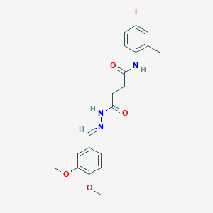 4-[(2E)-2-(3,4-dimethoxybenzylidene)hydrazinyl]-N-(4-iodo-2-methylphenyl)-4-oxobutanamide