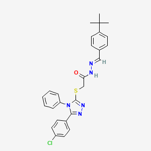 N'-[(E)-(4-tert-butylphenyl)methylidene]-2-{[5-(4-chlorophenyl)-4-phenyl-4H-1,2,4-triazol-3-yl]sulfanyl}acetohydrazide