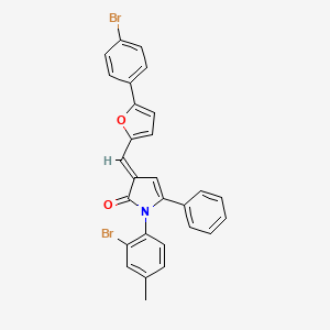 (3E)-1-(2-bromo-4-methylphenyl)-3-{[5-(4-bromophenyl)furan-2-yl]methylidene}-5-phenyl-1,3-dihydro-2H-pyrrol-2-one