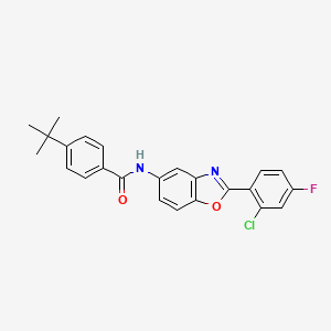 4-tert-butyl-N-[2-(2-chloro-4-fluorophenyl)-1,3-benzoxazol-5-yl]benzamide