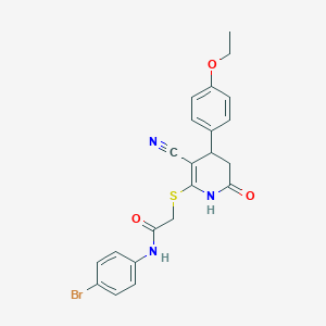 N-(4-bromophenyl)-2-{[3-cyano-4-(4-ethoxyphenyl)-6-oxo-1,4,5,6-tetrahydropyridin-2-yl]sulfanyl}acetamide