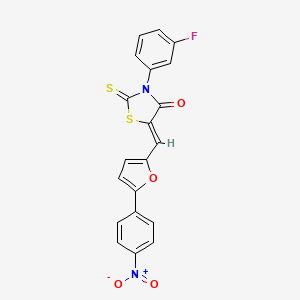 (5Z)-3-(3-Fluorophenyl)-5-{[5-(4-nitrophenyl)furan-2-YL]methylidene}-2-sulfanylidene-1,3-thiazolidin-4-one