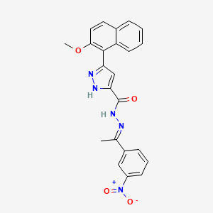 3-(2-Methoxy-1-naphthyl)-N'-[(E)-1-(3-nitrophenyl)ethylidene]-1H-pyrazole-5-carbohydrazide