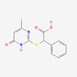 [(4-Hydroxy-6-methylpyrimidin-2-yl)sulfanyl](phenyl)acetic acid