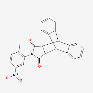 molecular formula C25H18N2O4 B11693854 17-(2-Methyl-5-nitrophenyl)-17-azapentacyclo[6.6.5.0~2,7~.0~9,14~.0~15,19~]nonadeca-2,4,6,9,11,13-hexaene-16,18-dione (non-preferred name) 