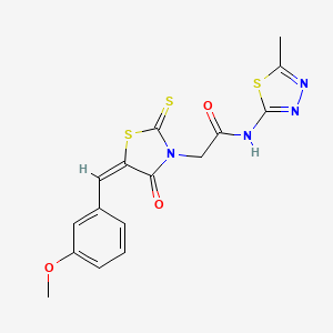 2-[(5E)-5-[(3-methoxyphenyl)methylidene]-4-oxo-2-sulfanylidene-1,3-thiazolidin-3-yl]-N-(5-methyl-1,3,4-thiadiazol-2-yl)acetamide