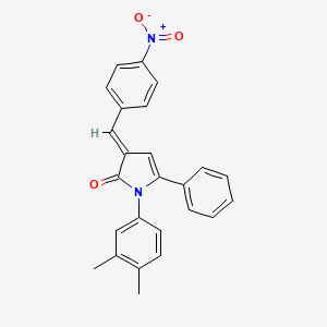 molecular formula C25H20N2O3 B11693932 (3E)-1-(3,4-dimethylphenyl)-3-(4-nitrobenzylidene)-5-phenyl-1,3-dihydro-2H-pyrrol-2-one 