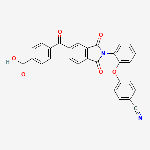 molecular formula C29H16N2O6 B11693937 4-({2-[2-(4-cyanophenoxy)phenyl]-1,3-dioxo-2,3-dihydro-1H-isoindol-5-yl}carbonyl)benzoic acid 