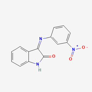 molecular formula C14H9N3O3 B11693940 3-(3-Nitroanilino)indol-2-one CAS No. 78662-39-2