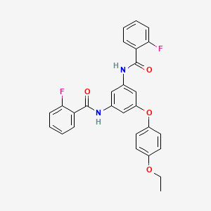 molecular formula C28H22F2N2O4 B11693961 N,N'-[5-(4-ethoxyphenoxy)benzene-1,3-diyl]bis(2-fluorobenzamide) 