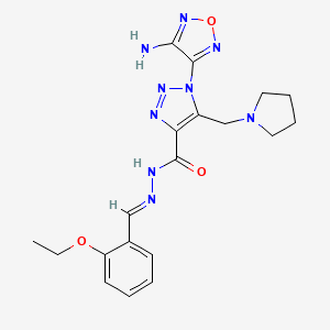 1-(4-amino-1,2,5-oxadiazol-3-yl)-N'-[(E)-(2-ethoxyphenyl)methylidene]-5-(pyrrolidin-1-ylmethyl)-1H-1,2,3-triazole-4-carbohydrazide