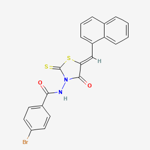 4-bromo-N-[(5Z)-5-(naphthalen-1-ylmethylidene)-4-oxo-2-thioxo-1,3-thiazolidin-3-yl]benzamide