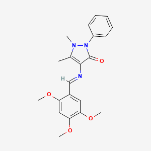 1,5-dimethyl-2-phenyl-4-{[(1E)-(2,4,5-trimethoxyphenyl)methylene]amino}-1,2-dihydro-3H-pyrazol-3-one