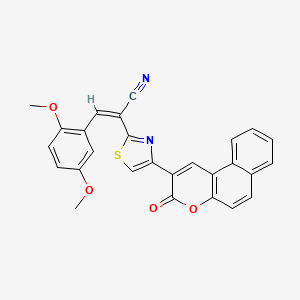 (Z)-3-(2,5-dimethoxyphenyl)-2-(4-(3-oxo-3H-benzo[f]chromen-2-yl)thiazol-2-yl)acrylonitrile