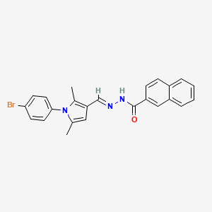 molecular formula C24H20BrN3O B11694012 N'-{(E)-[1-(4-bromophenyl)-2,5-dimethyl-1H-pyrrol-3-yl]methylidene}naphthalene-2-carbohydrazide 