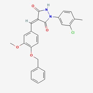 (4Z)-4-[4-(benzyloxy)-3-methoxybenzylidene]-1-(3-chloro-4-methylphenyl)pyrazolidine-3,5-dione