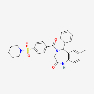 7-methyl-5-phenyl-4-(4-(piperidin-1-ylsulfonyl)benzoyl)-4,5-dihydro-1H-benzo[e][1,4]diazepin-2(3H)-one