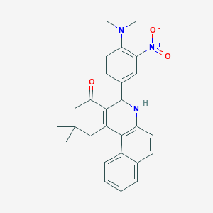 molecular formula C27H27N3O3 B11694040 5-[4-(dimethylamino)-3-nitrophenyl]-2,2-dimethyl-2,3,5,6-tetrahydrobenzo[a]phenanthridin-4(1H)-one 