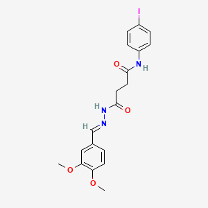 4-[(2E)-2-(3,4-dimethoxybenzylidene)hydrazinyl]-N-(4-iodophenyl)-4-oxobutanamide