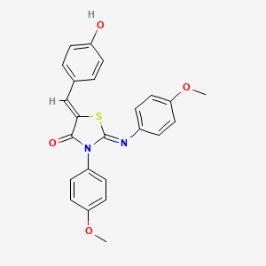 (2Z,5Z)-5-(4-hydroxybenzylidene)-3-(4-methoxyphenyl)-2-[(4-methoxyphenyl)imino]-1,3-thiazolidin-4-one