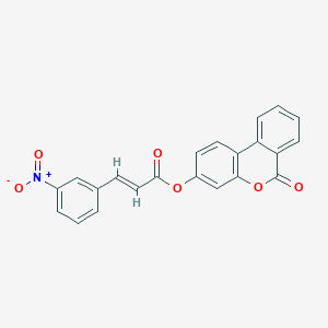 molecular formula C22H13NO6 B11694105 6-oxo-6H-benzo[c]chromen-3-yl (2E)-3-(3-nitrophenyl)-2-propenoate 