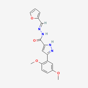 molecular formula C17H16N4O4 B11694107 3-(2,5-Dimethoxyphenyl)-N'-(2-furylmethylene)-1H-pyrazole-5-carbohydrazide 