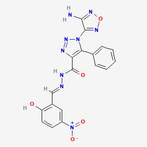 1-(4-amino-1,2,5-oxadiazol-3-yl)-N'-[(E)-(2-hydroxy-5-nitrophenyl)methylidene]-5-phenyl-1H-1,2,3-triazole-4-carbohydrazide