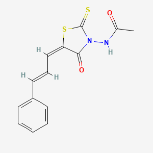 N-{(5E)-4-oxo-5-[(2E)-3-phenylprop-2-en-1-ylidene]-2-thioxo-1,3-thiazolidin-3-yl}acetamide