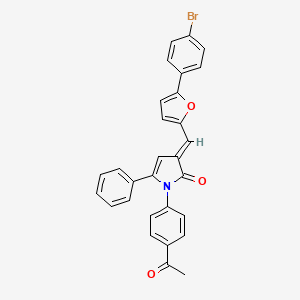 (3E)-1-(4-acetylphenyl)-3-{[5-(4-bromophenyl)furan-2-yl]methylidene}-5-phenyl-1,3-dihydro-2H-pyrrol-2-one