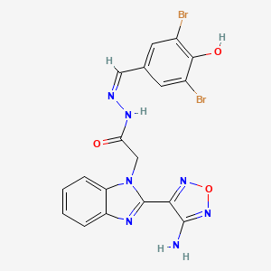 2-[2-(4-amino-1,2,5-oxadiazol-3-yl)-1H-benzimidazol-1-yl]-N'-[(Z)-(3,5-dibromo-4-hydroxyphenyl)methylidene]acetohydrazide