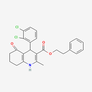 2-Phenylethyl 4-(2,3-dichlorophenyl)-2-methyl-5-oxo-1,4,5,6,7,8-hexahydroquinoline-3-carboxylate