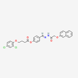 4-[(E)-{2-[(naphthalen-2-yloxy)acetyl]hydrazinylidene}methyl]phenyl 4-(2,4-dichlorophenoxy)butanoate