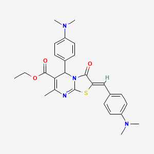 ethyl (2Z)-2-[4-(dimethylamino)benzylidene]-5-[4-(dimethylamino)phenyl]-7-methyl-3-oxo-2,3-dihydro-5H-[1,3]thiazolo[3,2-a]pyrimidine-6-carboxylate