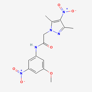 2-(3,5-dimethyl-4-nitro-1H-pyrazol-1-yl)-N-(3-methoxy-5-nitrophenyl)acetamide