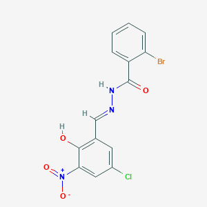 2-bromo-N'-[(E)-(5-chloro-2-hydroxy-3-nitrophenyl)methylidene]benzohydrazide