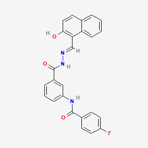 molecular formula C25H18FN3O3 B11694351 4-fluoro-N-[3-({(2E)-2-[(2-hydroxynaphthalen-1-yl)methylidene]hydrazinyl}carbonyl)phenyl]benzamide 