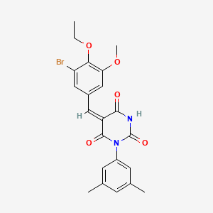 (5E)-5-(3-bromo-4-ethoxy-5-methoxybenzylidene)-1-(3,5-dimethylphenyl)pyrimidine-2,4,6(1H,3H,5H)-trione