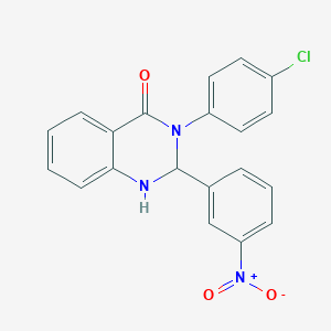 molecular formula C20H14ClN3O3 B11694396 3-(4-chlorophenyl)-2-(3-nitrophenyl)-2,3-dihydroquinazolin-4(1H)-one 