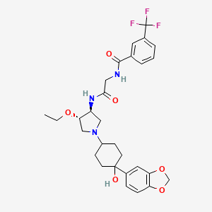 molecular formula C13H21NO4 B1169443 N-(2-(((3S,4S)-1-(4-(苯并[d][1,3]二氧杂环-5-基)-4-羟基环己基)-4-乙氧基吡咯烷-3-基)氨基)-2-氧代乙基)-3-(三氟甲基)苯甲酰胺 CAS No. 1285539-85-6