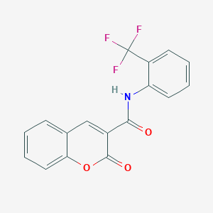 molecular formula C17H10F3NO3 B11694430 2-oxo-N-[2-(trifluoromethyl)phenyl]-2H-chromene-3-carboxamide 