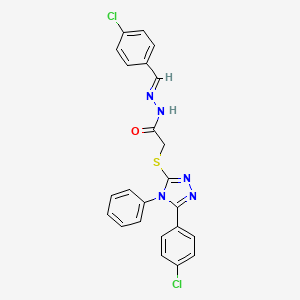 N'-[(E)-(4-chlorophenyl)methylidene]-2-{[5-(4-chlorophenyl)-4-phenyl-4H-1,2,4-triazol-3-yl]sulfanyl}acetohydrazide