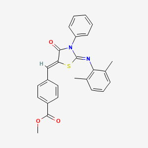 methyl 4-[(Z)-{(2Z)-2-[(2,6-dimethylphenyl)imino]-4-oxo-3-phenyl-1,3-thiazolidin-5-ylidene}methyl]benzoate