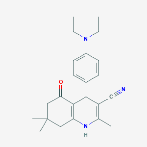 molecular formula C23H29N3O B11694448 4-[4-(Diethylamino)phenyl]-2,7,7-trimethyl-5-oxo-1,4,5,6,7,8-hexahydroquinoline-3-carbonitrile 