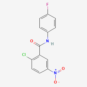 molecular formula C13H8ClFN2O3 B11694450 2-chloro-N-(4-fluorophenyl)-5-nitrobenzamide 